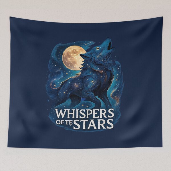 Item preview, Whispers of the Stars – Cosmic Wolf Howling at the Moon designed and sold by Raslanity.