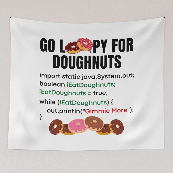 Item preview, Programmers Go Loopy for Doughnuts! designed and sold by MPC-Mince-Pies.