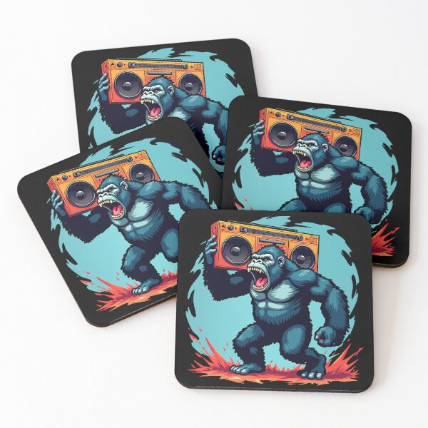 Item preview, Retro Gorilla Power – The King with the Boombox designed and sold by Hans-Design.
