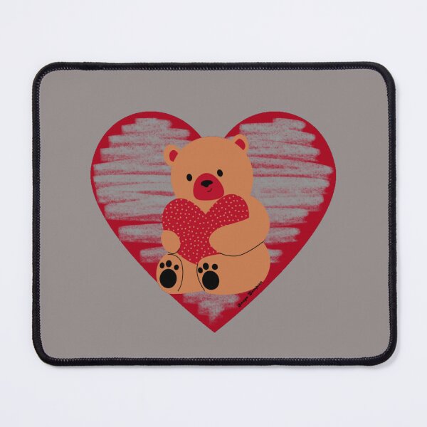 Item preview, Red and Grey Teddy Bear Heart designed and sold by artbyomega.
