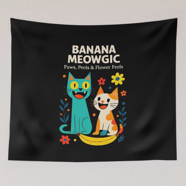 Item preview, Banana Meowgic: Paws, Peels & Flower Feels designed and sold by SabaMirzique.