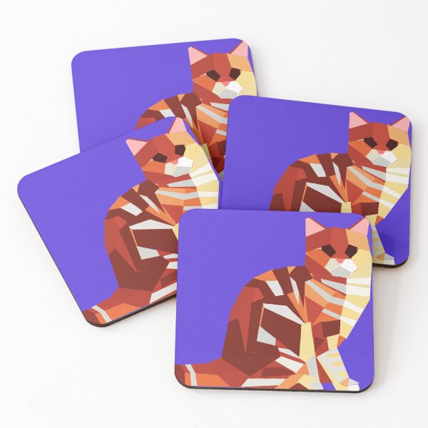 Item preview, Low Poly Cat – Geometric Orange Feline designed and sold by Just-Draws-22.