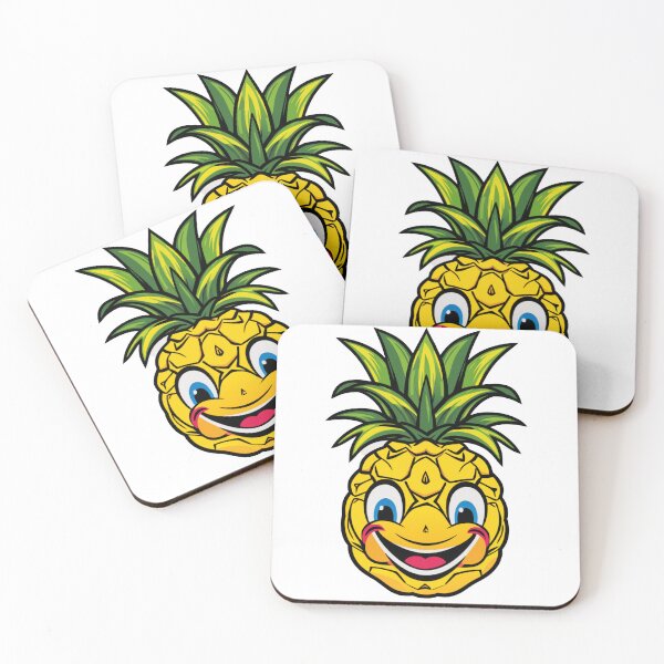 Item preview, illustration of a smiling pineapple character designed and sold by Royalsticker.