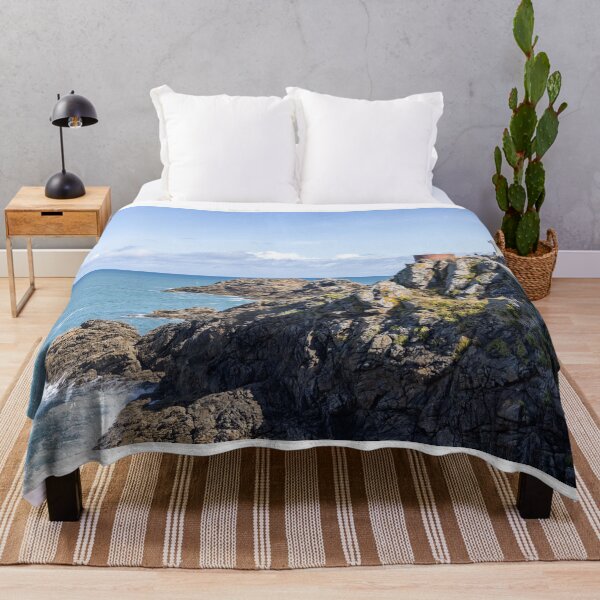 Item preview, A cross and ruins stand at the edge of Pointe du Décollé, St Lunaire, Brittany, France designed and sold by BigBadJogr.