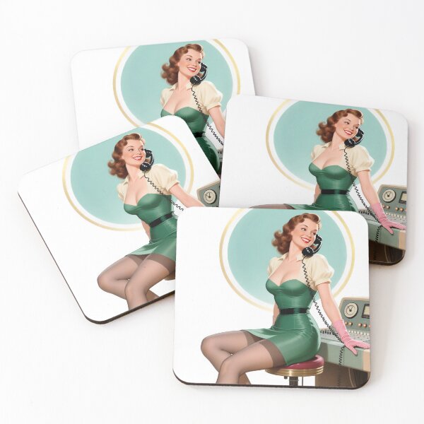 Item preview, Vintage Pinup Telephone Operator – 1940s Retro Technology Glamour designed and sold by Lightning-Lace.