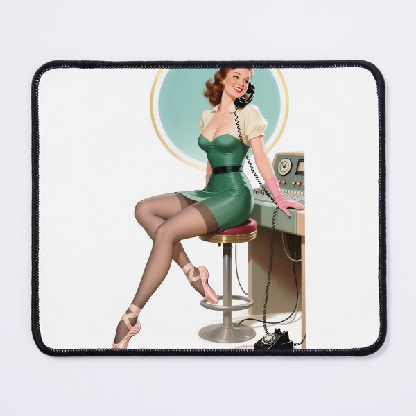 Item preview, Vintage Pinup Telephone Operator – 1940s Retro Technology Glamour designed and sold by Lightning-Lace.