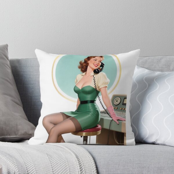 Item preview, Vintage Pinup Telephone Operator – 1940s Retro Technology Glamour designed and sold by Lightning-Lace.