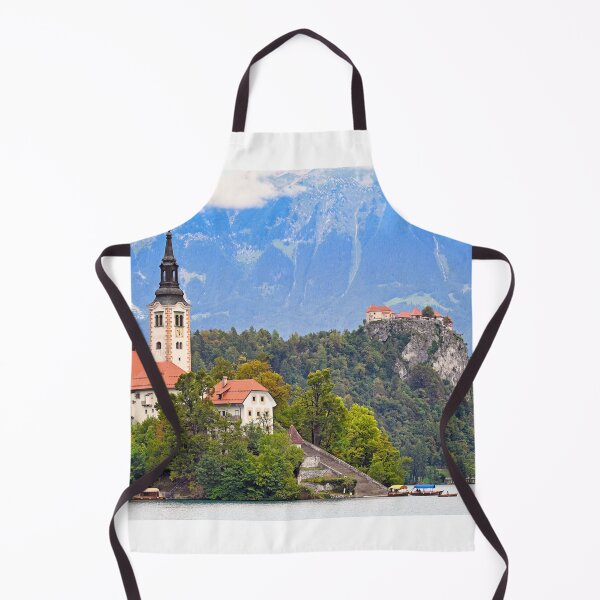 Item preview, Lake Bled with Bled Castle and Pilgrimage Church of the Assumption of Maria,landscape, Slovenia designed and sold by goceris.