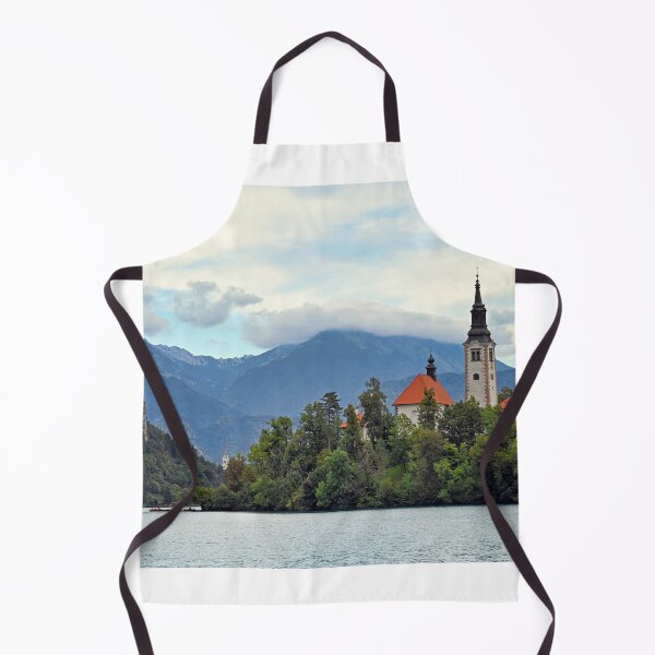 Item preview, Lake Bled with Bled Castle and Pilgrimage Church of the Assumption of Maria,autumn season landscape, Slovenia designed and sold by goceris.