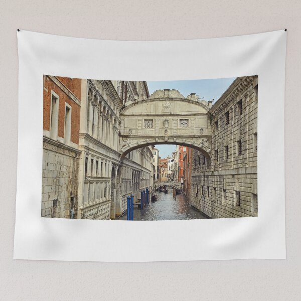 Item preview, Gondolas floating on canal towards Bridge of Sighs, Ponte dei Sospiri,Venice, Italy designed and sold by goceris.