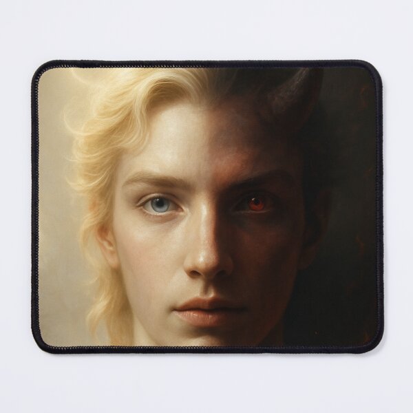 Item preview, Realistic Portrait of a Face Blending Angelic and Demonic Features designed and sold by RastislavS.