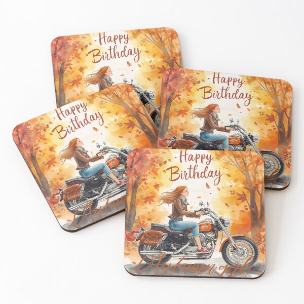 Item preview, Autumn birthday card -motorcycle designed and sold by Dorisartist.
