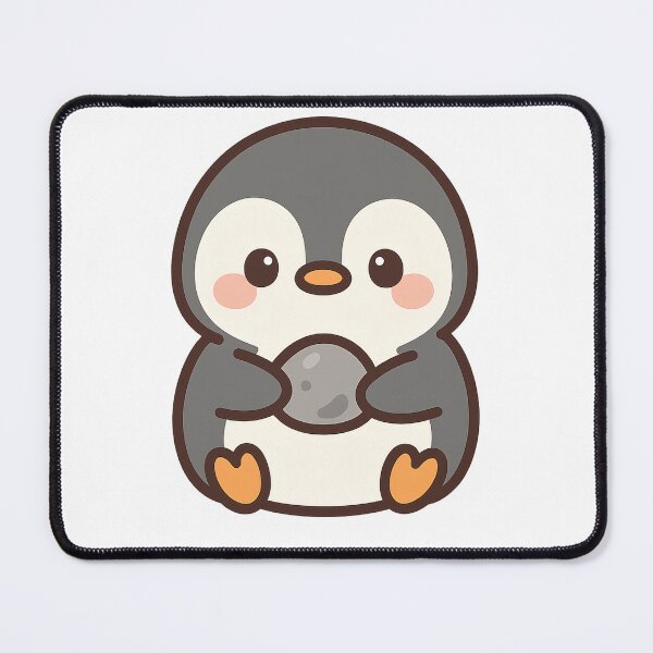 Item preview, Cute Baby Penguin with Pebble – Kawaii Penguin Illustration designed and sold by VDekDesigns.