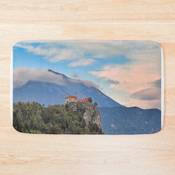 Item preview, Bled Castle and mountains in the morning landscape, Slovenia designed and sold by goceris.