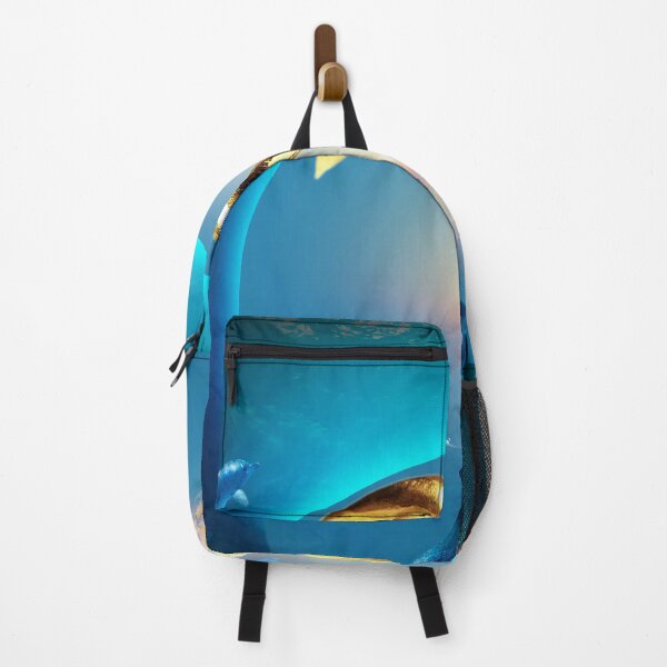 Item preview, Dolphin Sculpture (Handmade) on an Ocean Background designed and sold by QuasarDigitalSurrealism.
