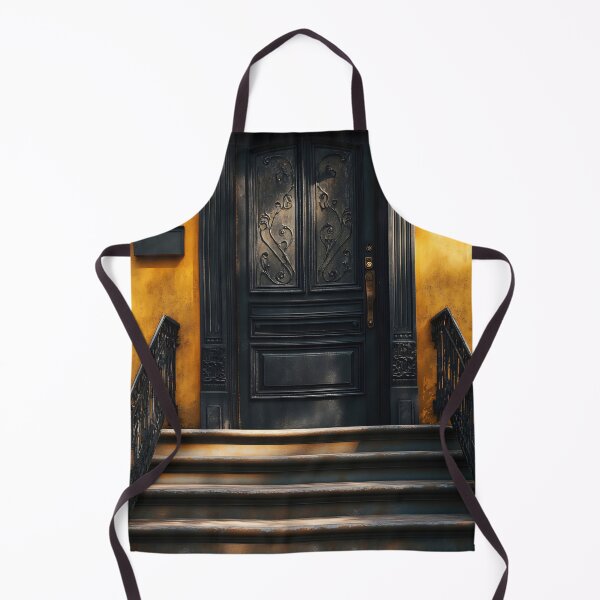 Item preview, Black door on yellow wall designed and sold by anytka.