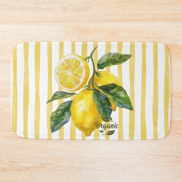 Item preview, Vintage lemons on strips yellow. designed and sold by ZipSDesigns.