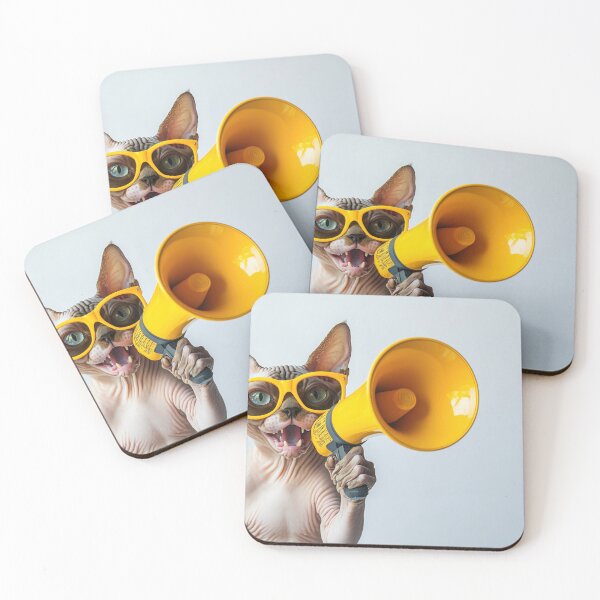 Item preview, Cat wearing glasses holds megaphone designed and sold by anytka.