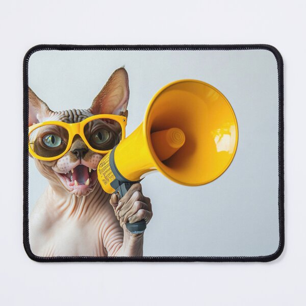Item preview, Cat wearing glasses holds megaphone designed and sold by anytka.