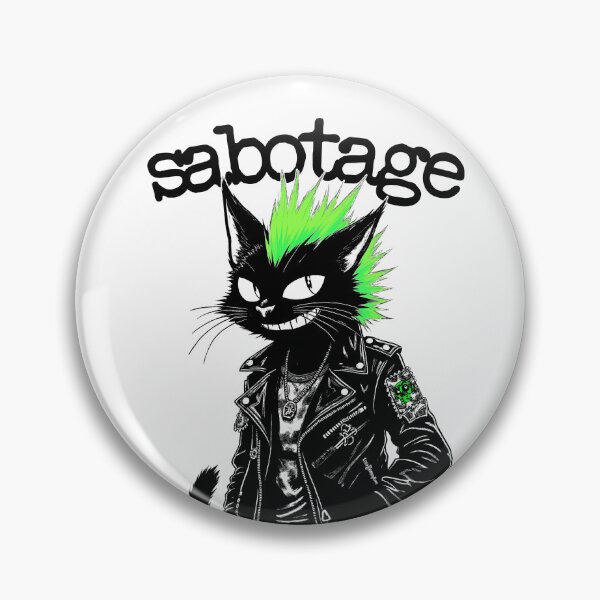 Item preview, Black Cat of Anarchy - Sabotage Cat designed and sold by Ikaroots.