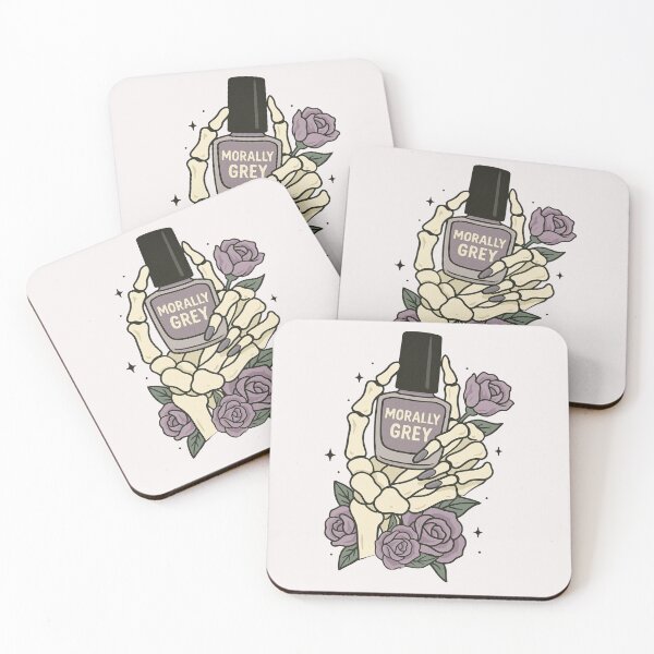 Item preview, Skeleton Hand Nail Polish Graphic – Morally Grey Flowers Home Decor & Apparel designed and sold by Compass and a Camera.