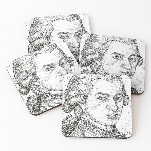 Item preview, WOLFGANG AMADEUS MOZART ink portrait .4 designed and sold by lautir.