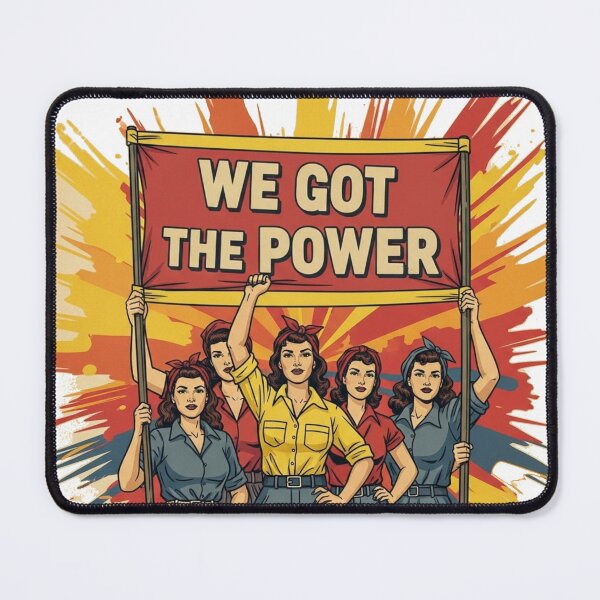 Item preview, United by Power – Retro Feminine Art designed and sold by Nave Curious Stuff.