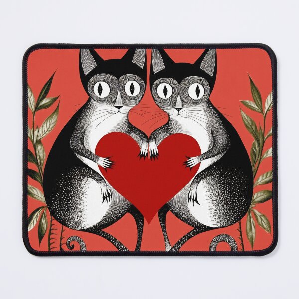 Item preview, Two playful cats holding a heart designed and sold by anytka.