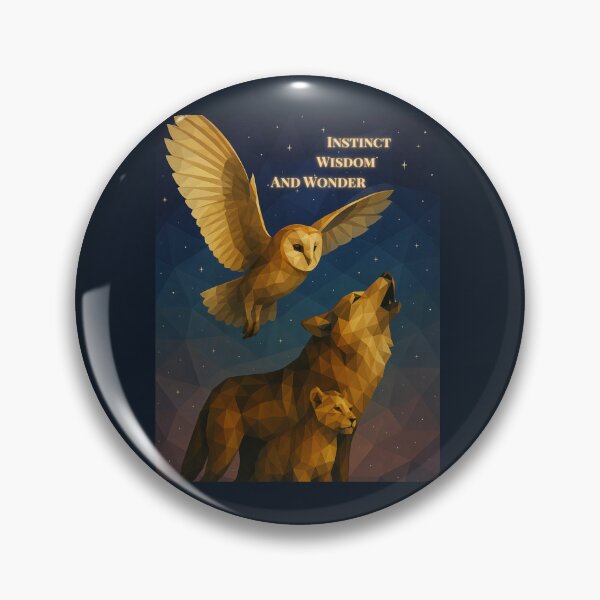 Item preview, Instinct, Wisdom and Wonder – Geometric Owl, Wolf and Cub Under Starlit Sky designed and sold by GeoWild Designs.