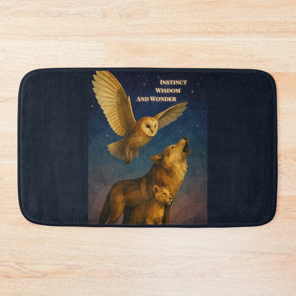Item preview, Instinct, Wisdom and Wonder – Geometric Owl, Wolf and Cub Under Starlit Sky designed and sold by GeoWild Designs.