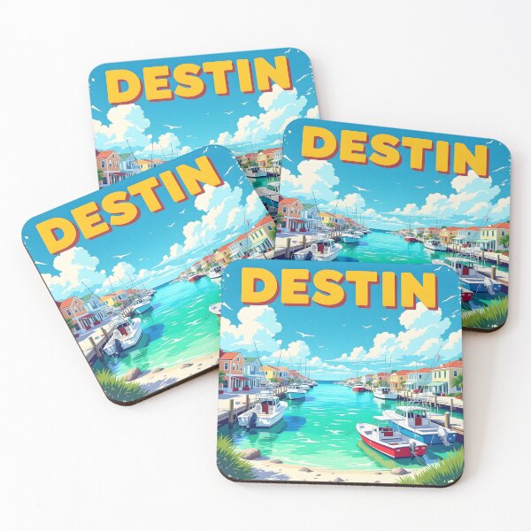 Item preview, Destin, Florida: Vintage-Style Painterly Travel Poster designed and sold by LSVart.