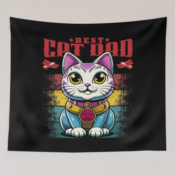 Item preview, Retro Fathers Day Cat World's Best Cat Dad Ever designed and sold by FemmePod.