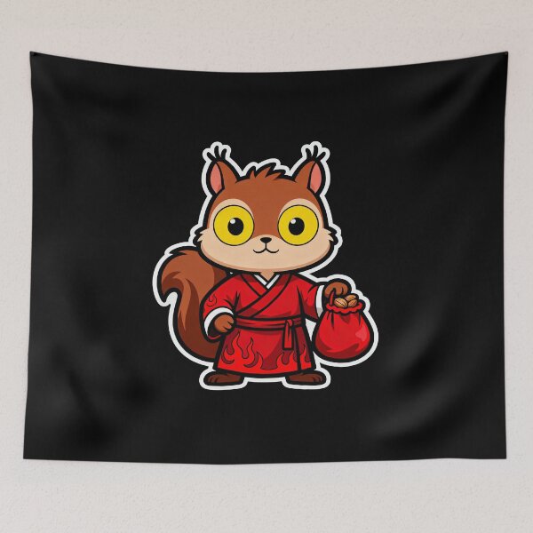 Item preview, Squirrel in Flame-patterned Hanfu designed and sold by LuckCraftStudio.