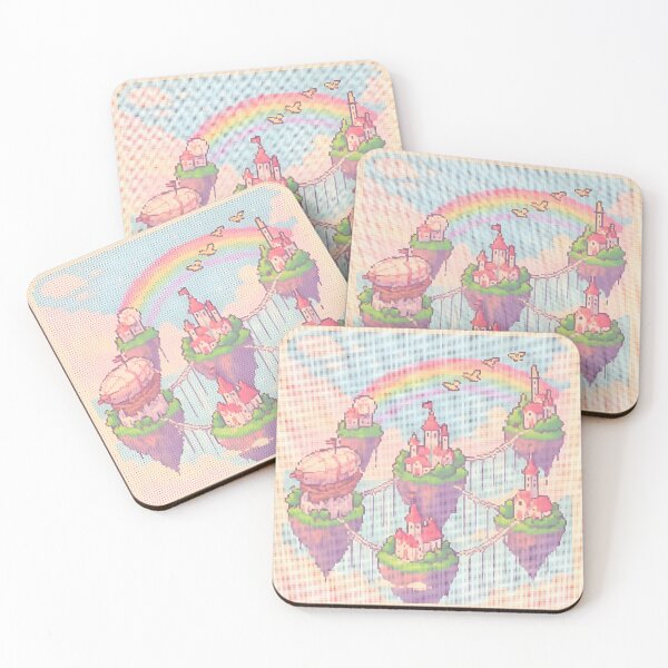 Item preview, Pixel Art Gaming Landscape Floating Castles designed and sold by Imaginationbeyond.