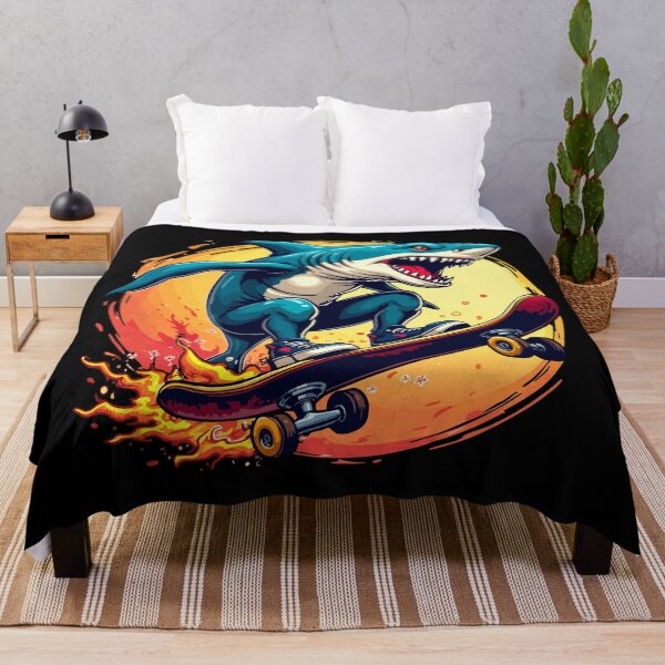 Item preview, Flaming Skateboard Shark – Shark on a hot board designed and sold by Hans-Design.