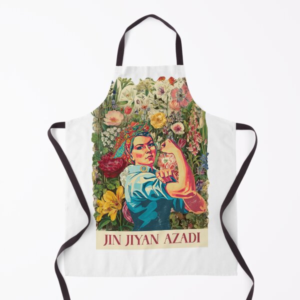 Item preview, Jin Jiyan Azadi – Feminist Kurdish protest poster with flowers designed and sold by BasImJOKO.