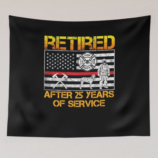 Item preview, Thin Red Line Firefighter Firefighters Professional Hero Volunteers Retirement Retired 25 Years Of Service designed and sold by Basti09.