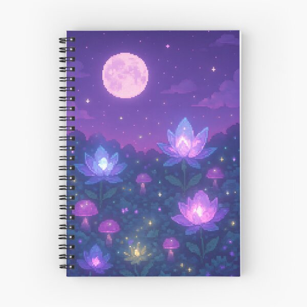 Item preview, Pastel Pixel Art Glowing Flowers Garden Landscape  designed and sold by Imaginationbeyond.