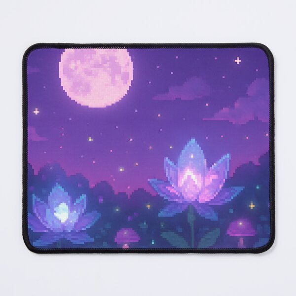Item preview, Pastel Pixel Art Glowing Flowers Garden Landscape  designed and sold by Imaginationbeyond.