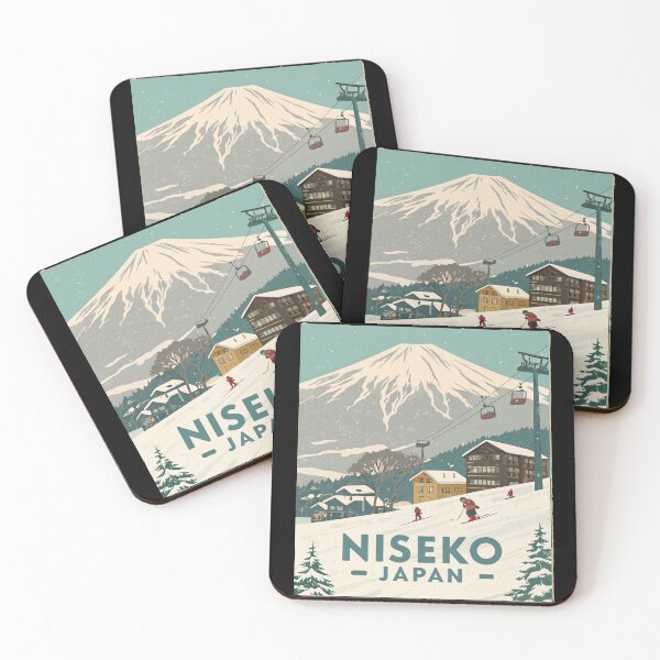 Item preview, Niseko Japan Vintage Travel Poster – Mount Yotei Ski Resort Winter Landscape designed and sold by VividOrganica.