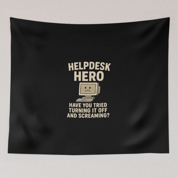 Item preview, Helpdesk Hero - Funny IT Support Retro Style designed and sold by Work Life Tees.