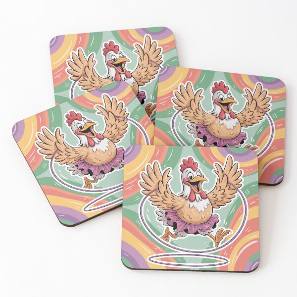 Item preview, comical chicken leaping over a jump rope.  designed and sold by Lilashakti ⭐️ ⭐️ ⭐️ ⭐️ ⭐️.