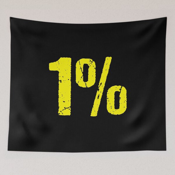 Item preview, 1% in Yellow Grunge Typography designed and sold by Memes N Lore .