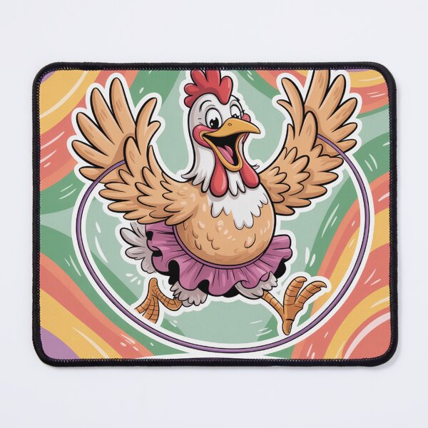 Item preview, comical chicken leaping over a jump rope.  designed and sold by Lilashakti ⭐️ ⭐️ ⭐️ ⭐️ ⭐️.