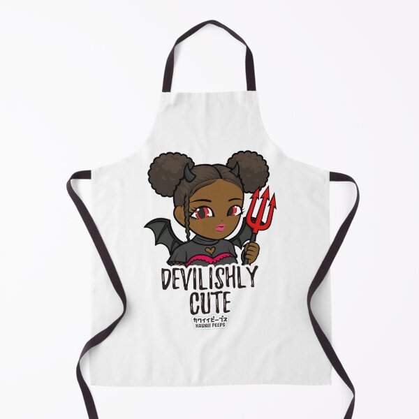 Item preview, Halloween Devil Girl Design – Kawaii Afro Puffs Cosplay Quote “Devilishly Cute” designed and sold by P-L-Sardines.