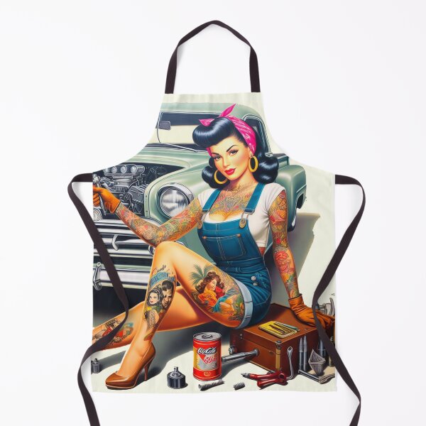 Item preview, Retro Mechanic Pin-up designed and sold by PulpVintage.