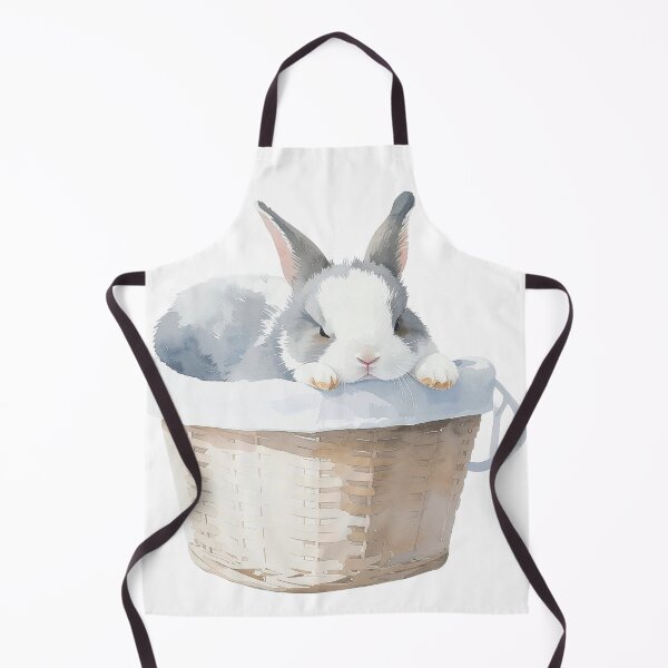Item preview, Little grey bunny in laundry basket looks annoyed designed and sold by LiskoDesign.