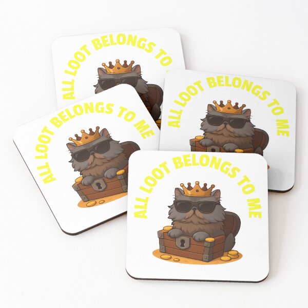 Item preview, Donut the Cat – All Loot Belongs to Me, Funny Gamer Cat Meme, Dungeon Inspired Fantasy Geek Design for Stickers & Shirts designed and sold by teretetedesign.