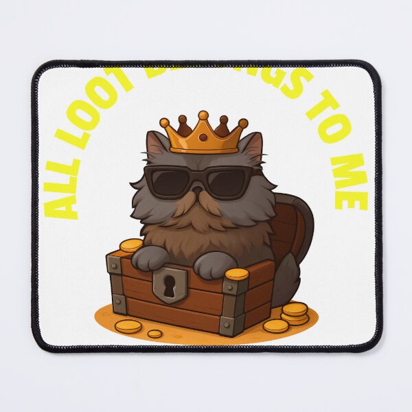 Item preview, Donut the Cat – All Loot Belongs to Me, Funny Gamer Cat Meme, Dungeon Inspired Fantasy Geek Design for Stickers & Shirts designed and sold by teretetedesign.