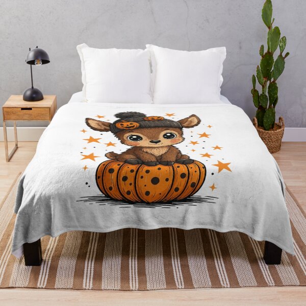 Item preview, Cute Baby Deer Halloween Design | Kawaii Pumpkin Animal Art | Adorable Fall Illustration for T-Shirts, Mugs, Stickers & Home Decor designed and sold by 5CatDesign.